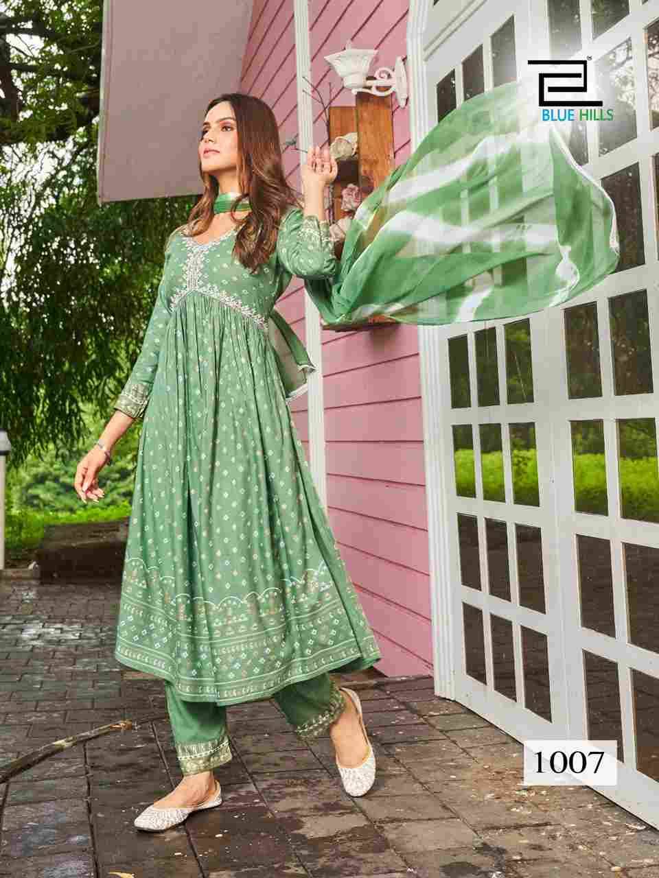 Bollywood Tika Vol-3 By Blue Hills 1001 To 1008 Series Beautiful Stylish Suits Fancy Colorful Casual Wear & Ethnic Wear & Ready To Wear Rayon Foil Print Dresses At Wholesale Price