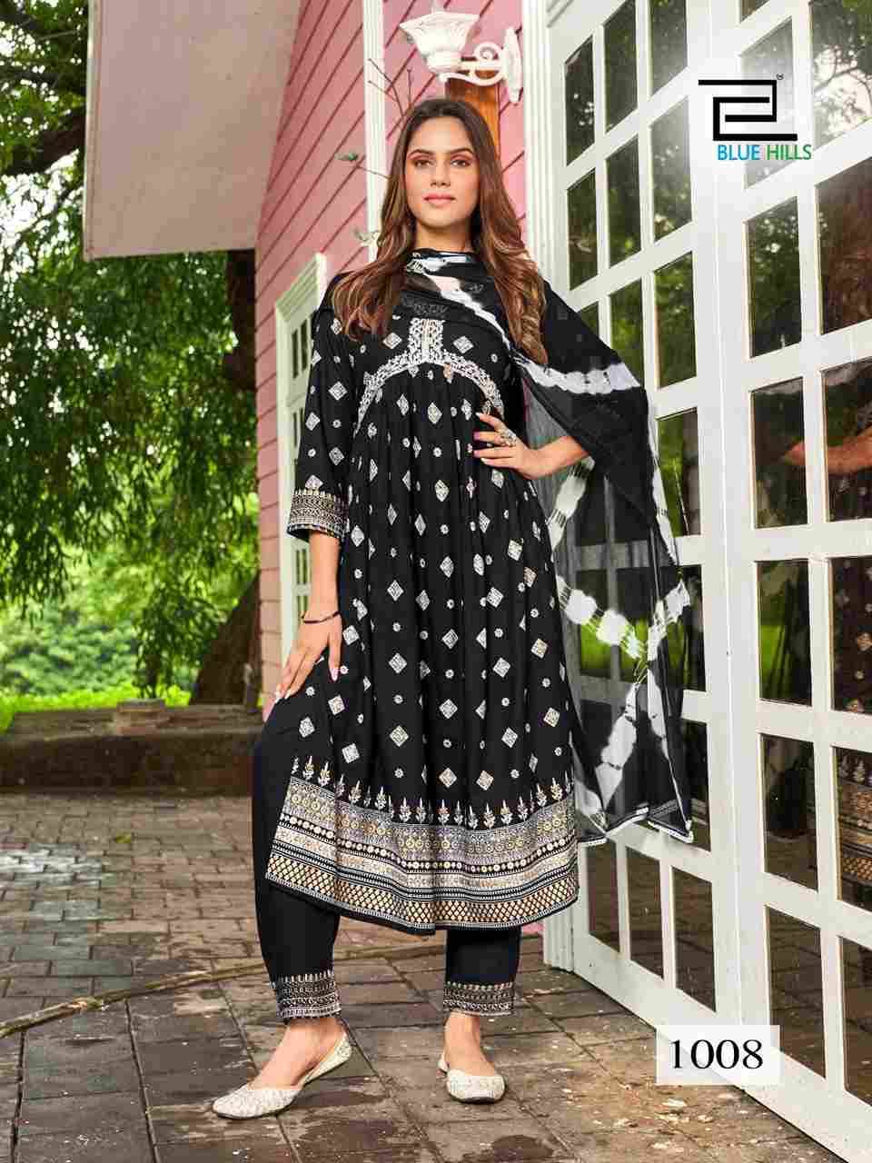 Bollywood Tika Vol-3 By Blue Hills 1001 To 1008 Series Beautiful Stylish Suits Fancy Colorful Casual Wear & Ethnic Wear & Ready To Wear Rayon Foil Print Dresses At Wholesale Price