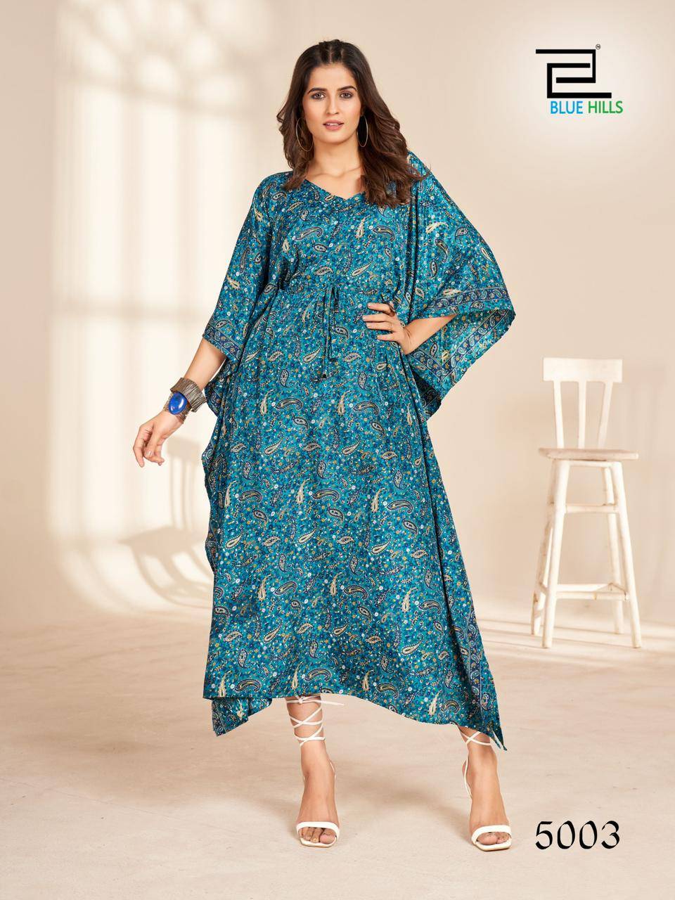 Firewalk Vol-5 By Blue Hills 5001 To 5006 Series Designer Stylish Fancy Colorful Beautiful Party Wear & Ethnic Wear Collection Heavy Crepe Print Kaftan At Wholesale Price