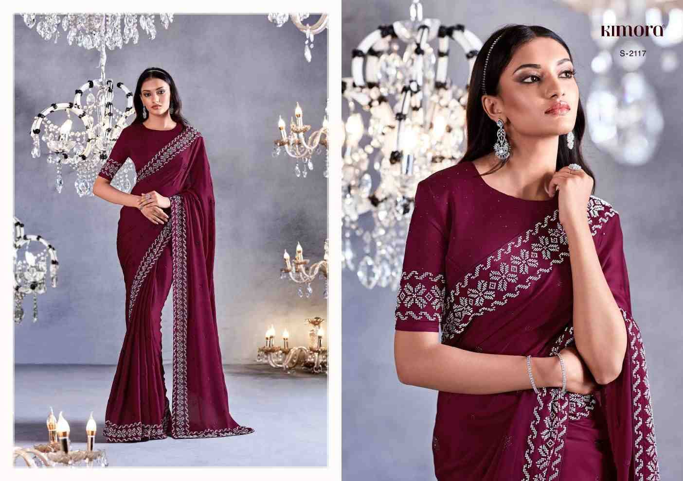 Zarkan By Kimora Fashion 2111 To 2119 Series Indian Traditional Wear Collection Beautiful Stylish Fancy Colorful Party Wear & Occasional Wear Satin With Work Sarees At Wholesale Price