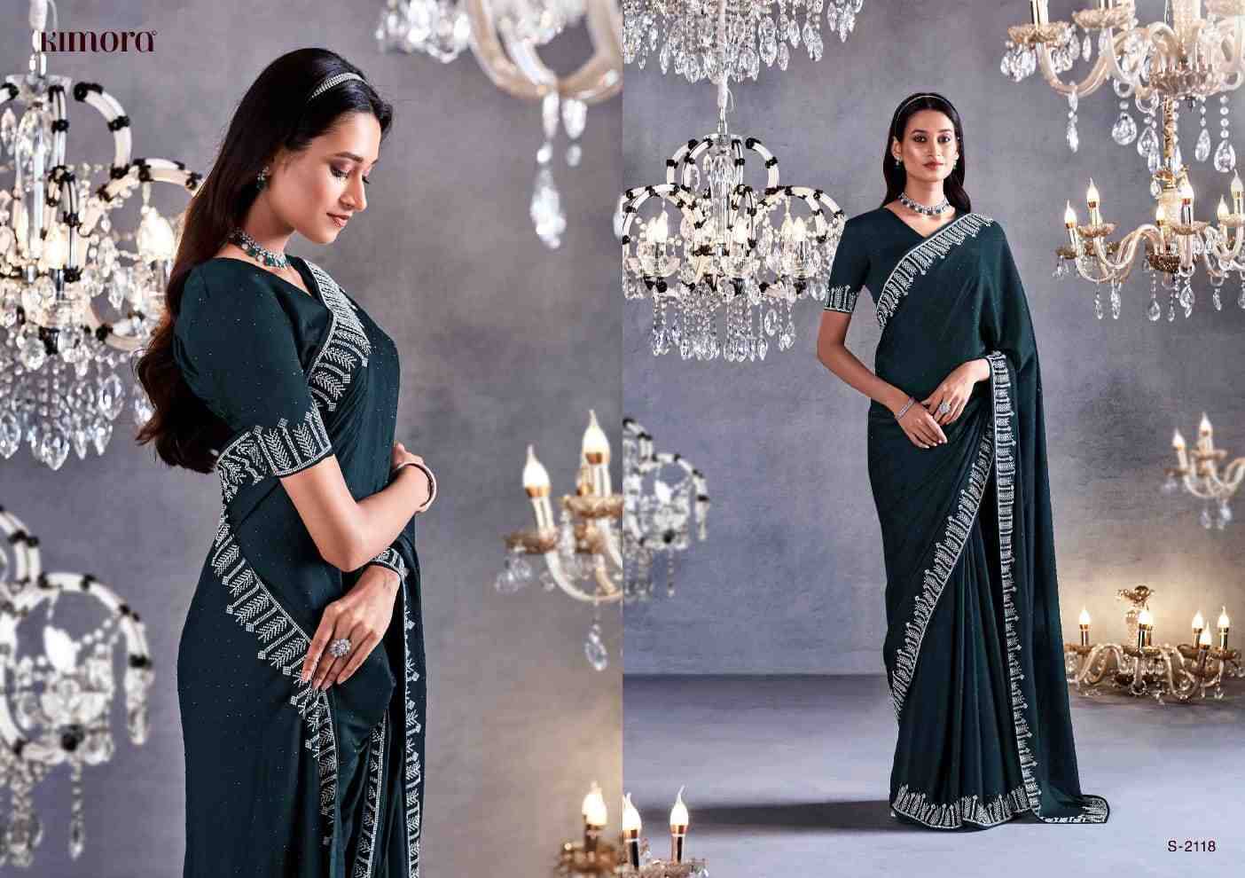 Zarkan By Kimora Fashion 2111 To 2119 Series Indian Traditional Wear Collection Beautiful Stylish Fancy Colorful Party Wear & Occasional Wear Satin With Work Sarees At Wholesale Price