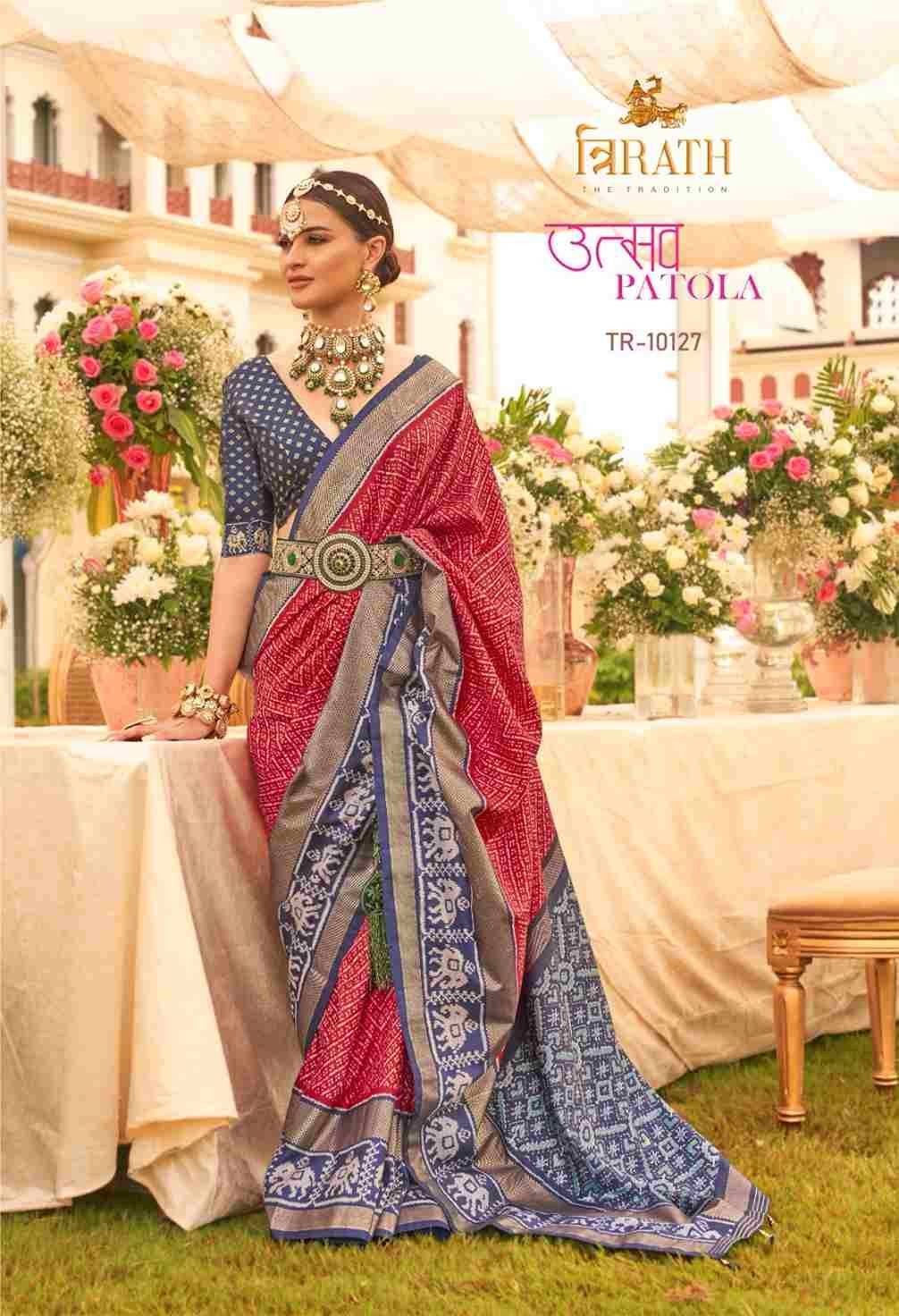 Utsav Patola By Trirath 10124 To 10132 Series Indian Traditional Wear Collection Beautiful Stylish Fancy Colorful Party Wear & Occasional Wear Silk Print Sarees At Wholesale Price