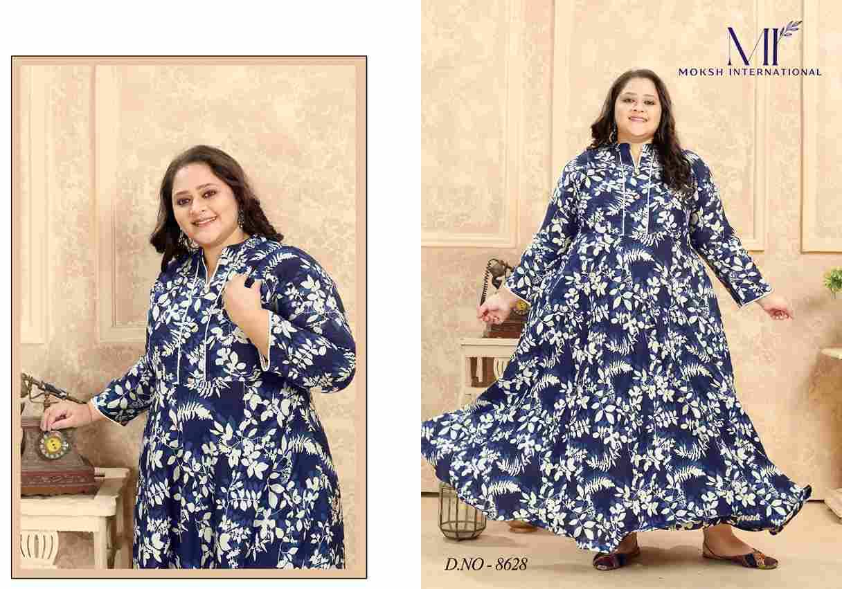 Plus Size Vol-2 By Moksh International 8625 To 8628 Series Designer Stylish Fancy Colorful Beautiful Party Wear & Ethnic Wear Collection Premium Rayon Gowns At Wholesale Price