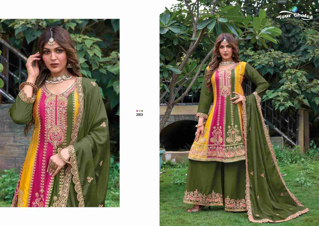 Orra Vol-2 By Your Choice 2001 To 2003 Series Beautiful Stylish Sharara Suits Fancy Colorful Casual Wear & Ethnic Wear & Ready To Wear Heavy Chinnon Embroidered Dresses At Wholesale Price