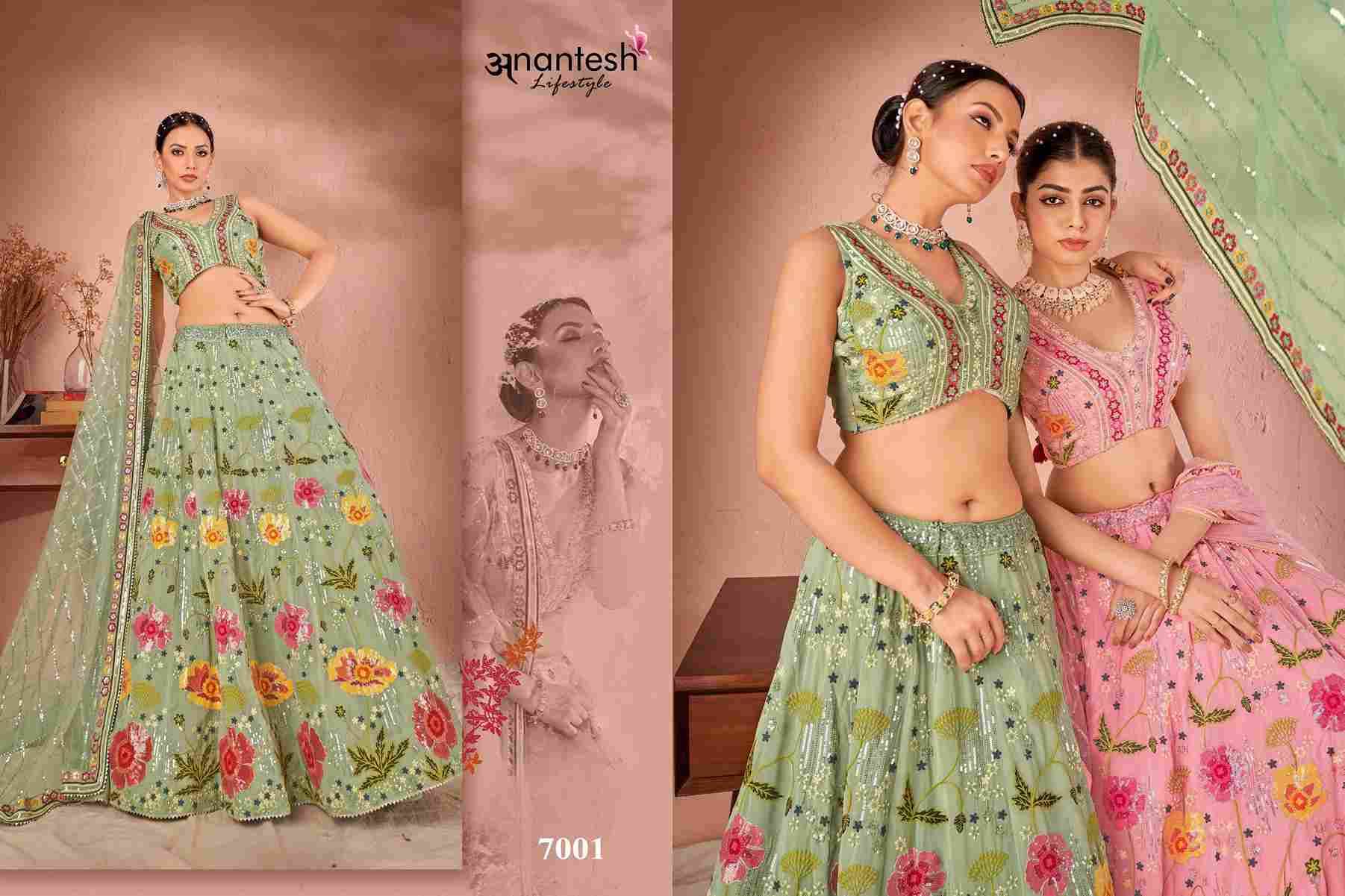 Festivals Vol-1 By Anantesh 7001 To 7004 Series Beautiful Colorful Fancy Wedding Collection Occasional Wear & Party Wear Georgette/Net Lehengas At Wholesale Price