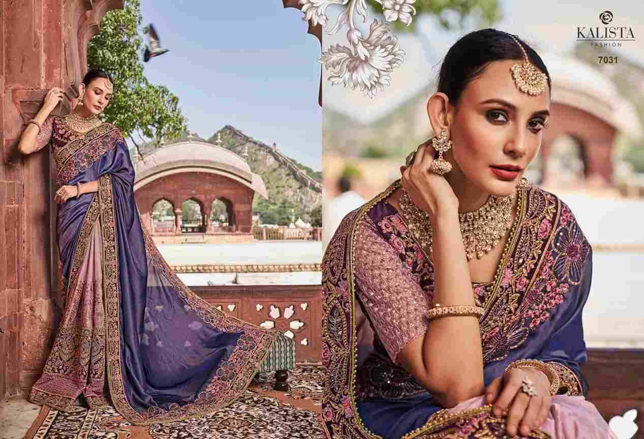 Khwaab Vol-22 By Kalista Fashion 7031 To 7036 Series Indian Traditional Wear Collection Beautiful Stylish Fancy Colorful Party Wear & Occasional Wear Fancy Sarees At Wholesale Price