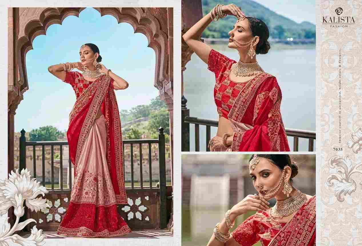 Khwaab Vol-22 By Kalista Fashion 7031 To 7036 Series Indian Traditional Wear Collection Beautiful Stylish Fancy Colorful Party Wear & Occasional Wear Fancy Sarees At Wholesale Price