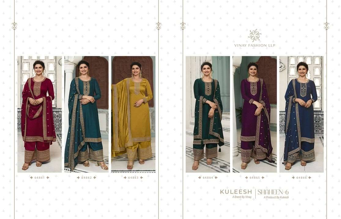 Kaseesh Shaheen Vol-6 By Vinay Fashion 64861 To 64866 Series Beautiful Suits Colorful Stylish Fancy Casual Wear & Ethnic Wear Silk Georgette Dresses At Wholesale Price