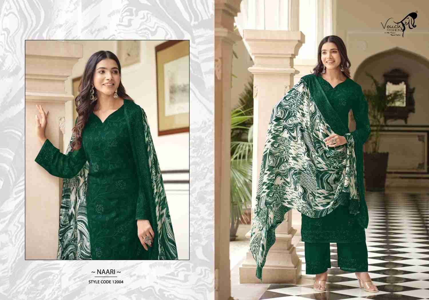 Naari Vol-12 By Vouche 12001 To 12004 Series Beautiful Stylish Festive Suits Fancy Colorful Casual Wear & Ethnic Wear & Ready To Wear Heavy Georgette Printed Dresses At Wholesale Price