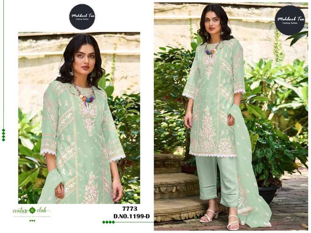 Mehboob Tex Hit Design 1199 Colours By Mehboob Tex 1199-A To 1199-D Series Beautiful Stylish Pakistani Suits Fancy Colorful Casual Wear & Ethnic Wear & Ready To Wear Organza Embroidery Dresses At Wholesale Price