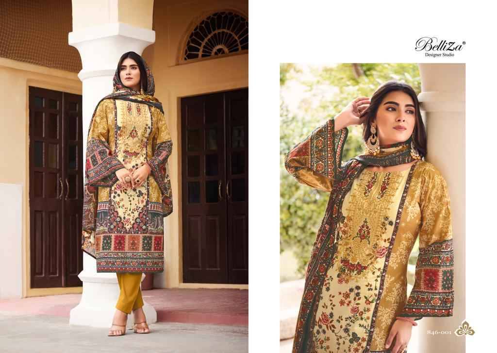 Naira Vol-21 By Belliza 846-001 To 846-008 Series Beautiful Festive Suits Colorful Stylish Fancy Casual Wear & Ethnic Wear Pure Cotton Digital Print Dresses At Wholesale Price