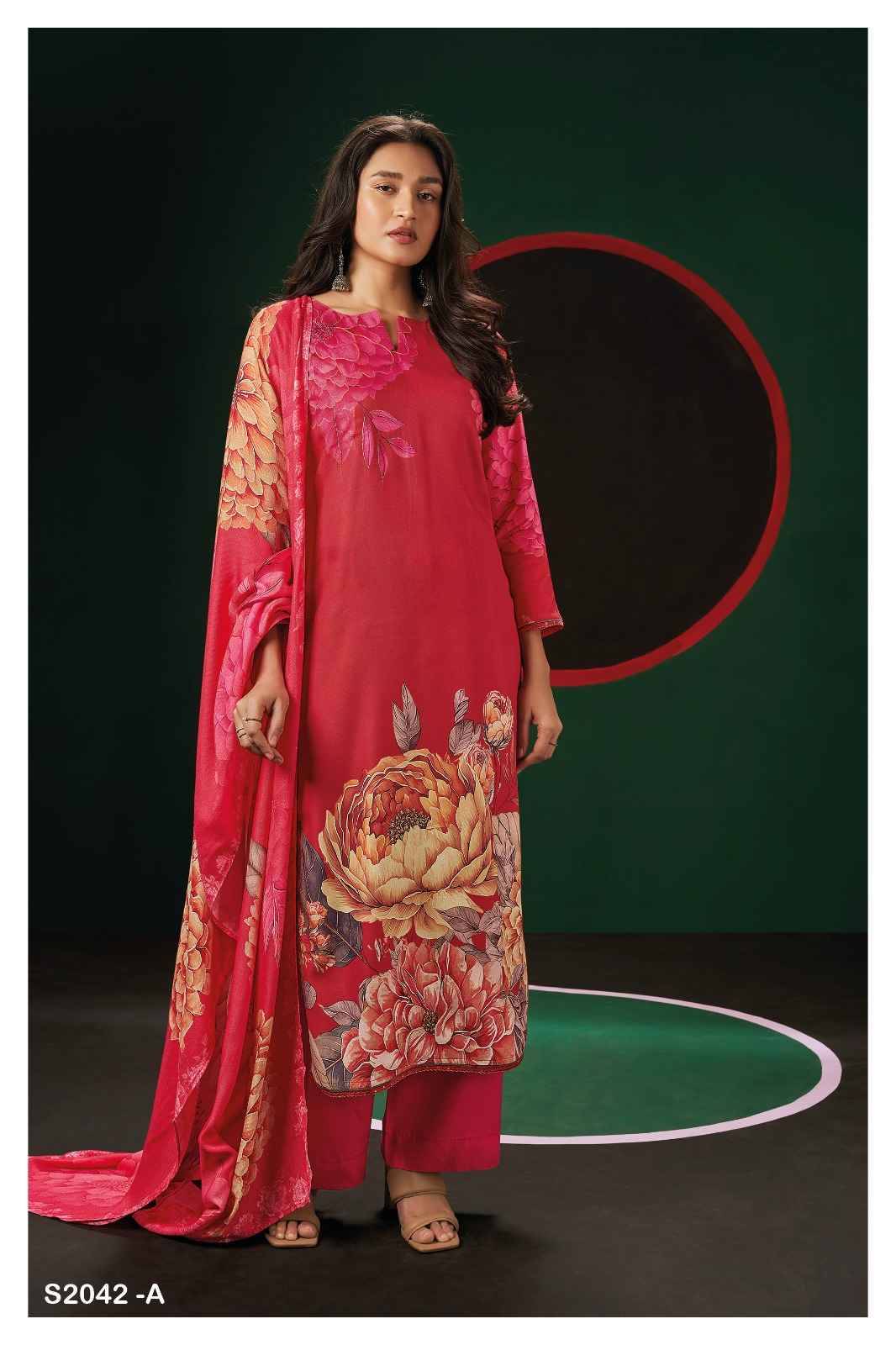 Matiyah-2042 By Ganga Fashion 2042-A To 2042-D Series Beautiful Festive Suits Colorful Stylish Fancy Casual Wear & Ethnic Wear Pure Pashmina Digital Print Dresses At Wholesale Price
