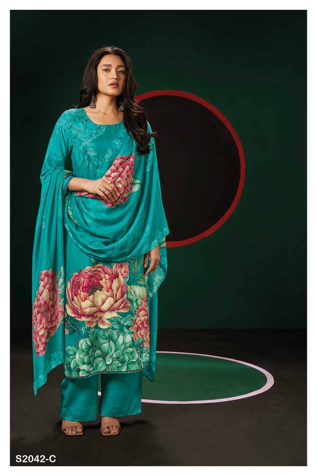 Matiyah-2042 By Ganga Fashion 2042-A To 2042-D Series Beautiful Festive Suits Colorful Stylish Fancy Casual Wear & Ethnic Wear Pure Pashmina Digital Print Dresses At Wholesale Price