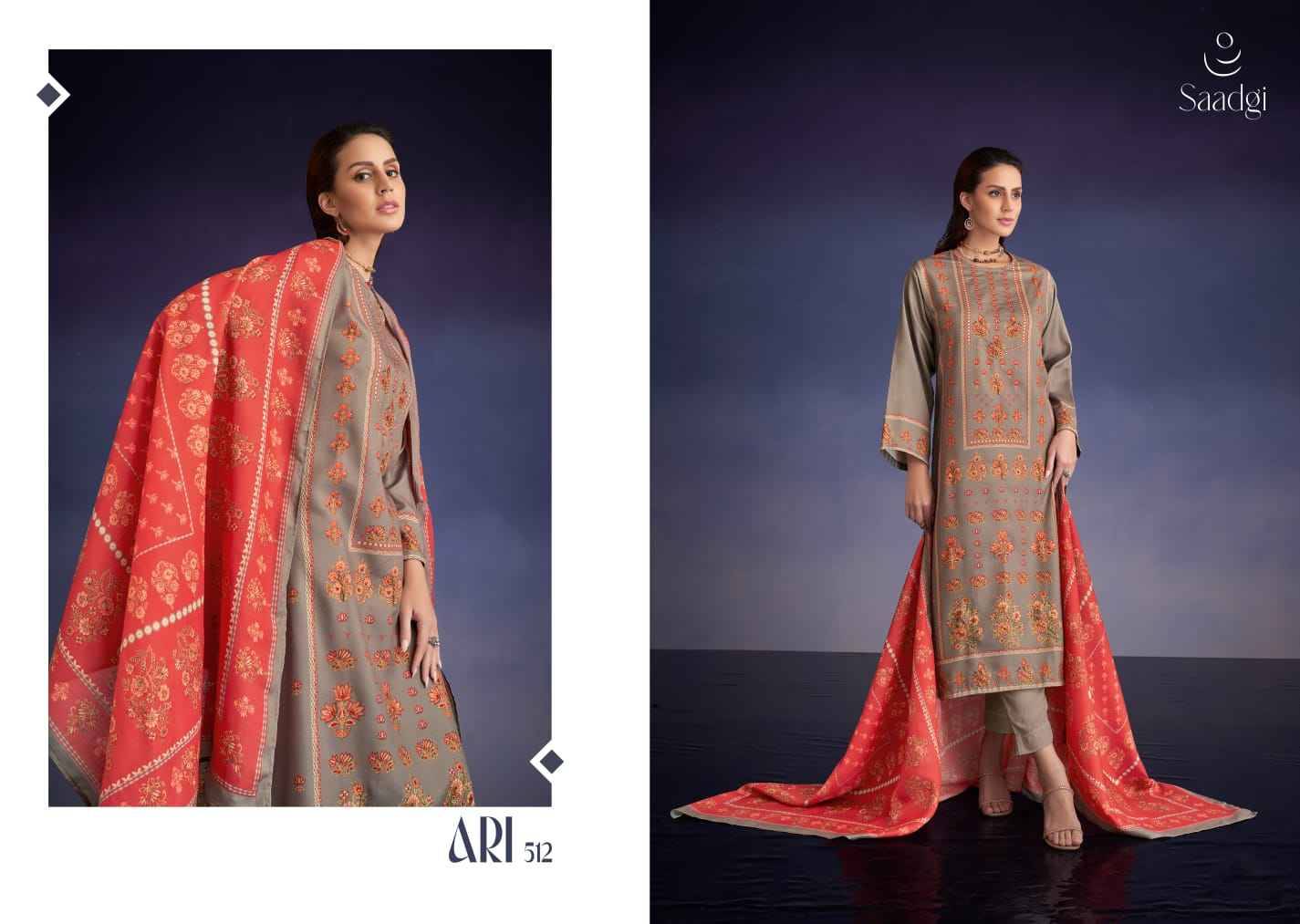 Ari By Saadgi Beautiful Stylish Festive Suits Fancy Colorful Casual Wear & Ethnic Wear & Ready To Wear Pashmina Digital Print With Work Dresses At Wholesale Price