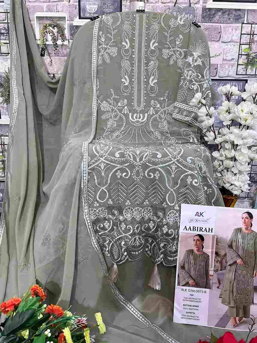 Aabirah By Al Khushbu 5072-A To 5072-C Series Beautiful Pakistani Suits Colorful Stylish Fancy Casual Wear & Ethnic Wear Faux Georgette Embroidered Dresses At Wholesale Price