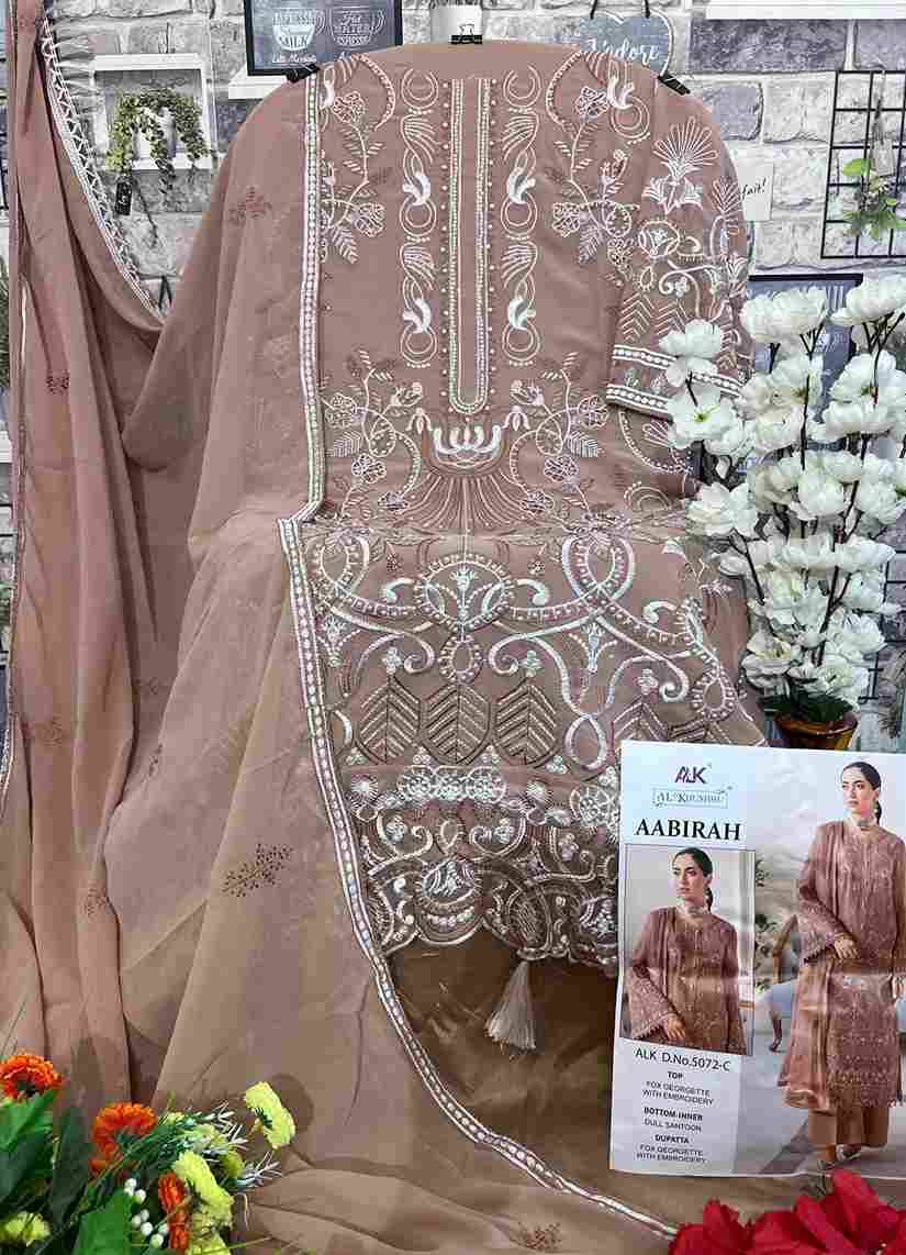 Aabirah By Al Khushbu 5072-A To 5072-C Series Beautiful Pakistani Suits Colorful Stylish Fancy Casual Wear & Ethnic Wear Faux Georgette Embroidered Dresses At Wholesale Price