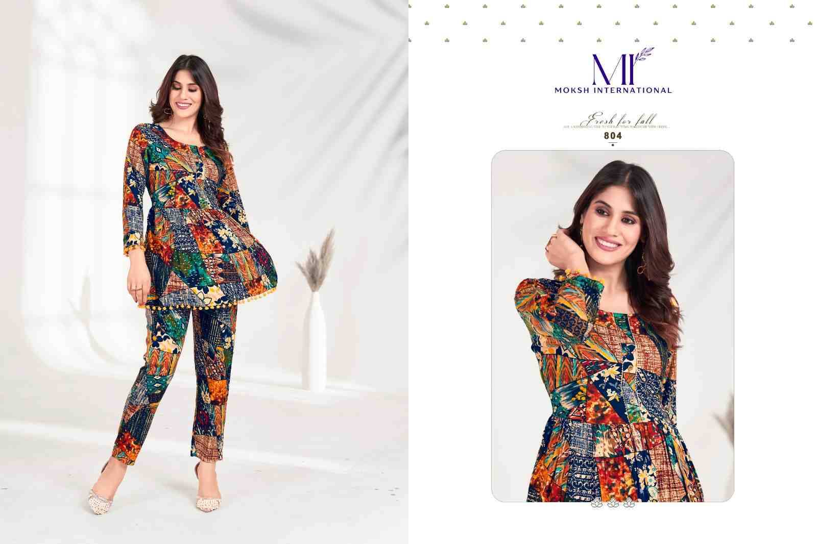 Co-Ord Set Milky Vol-1 By Moskh International 801 To 806 Series Designer Stylish Fancy Colorful Beautiful Party Wear & Ethnic Wear Collection Premium Rayon Co-Ord At Wholesale Price