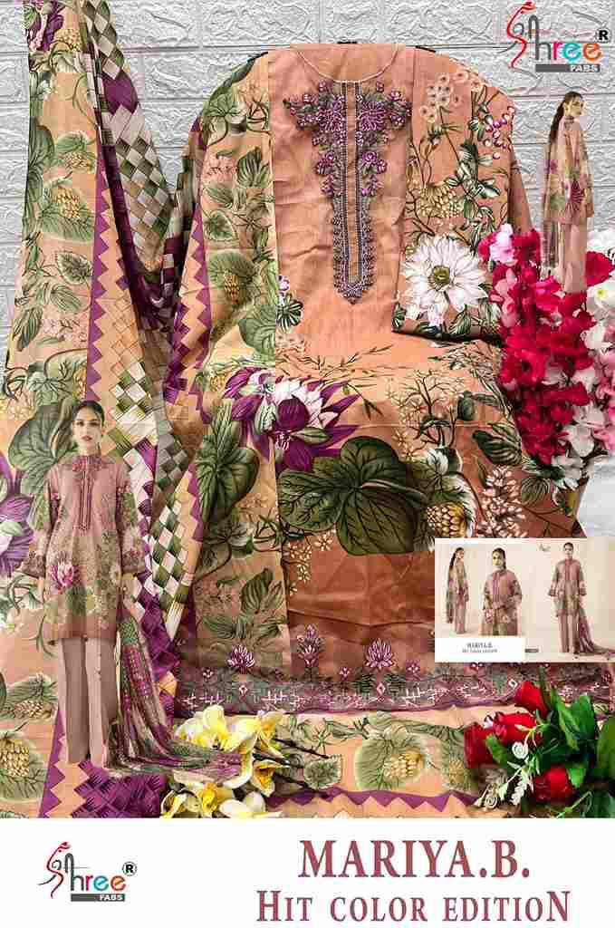 Mariya.B. Hit Color Edition By Shree Fabs 3331-A To 3331-D Series Beautiful Pakistani Suits Colorful Stylish Fancy Casual Wear & Ethnic Wear Pure Cotton Print Embroidered Dresses At Wholesale Price