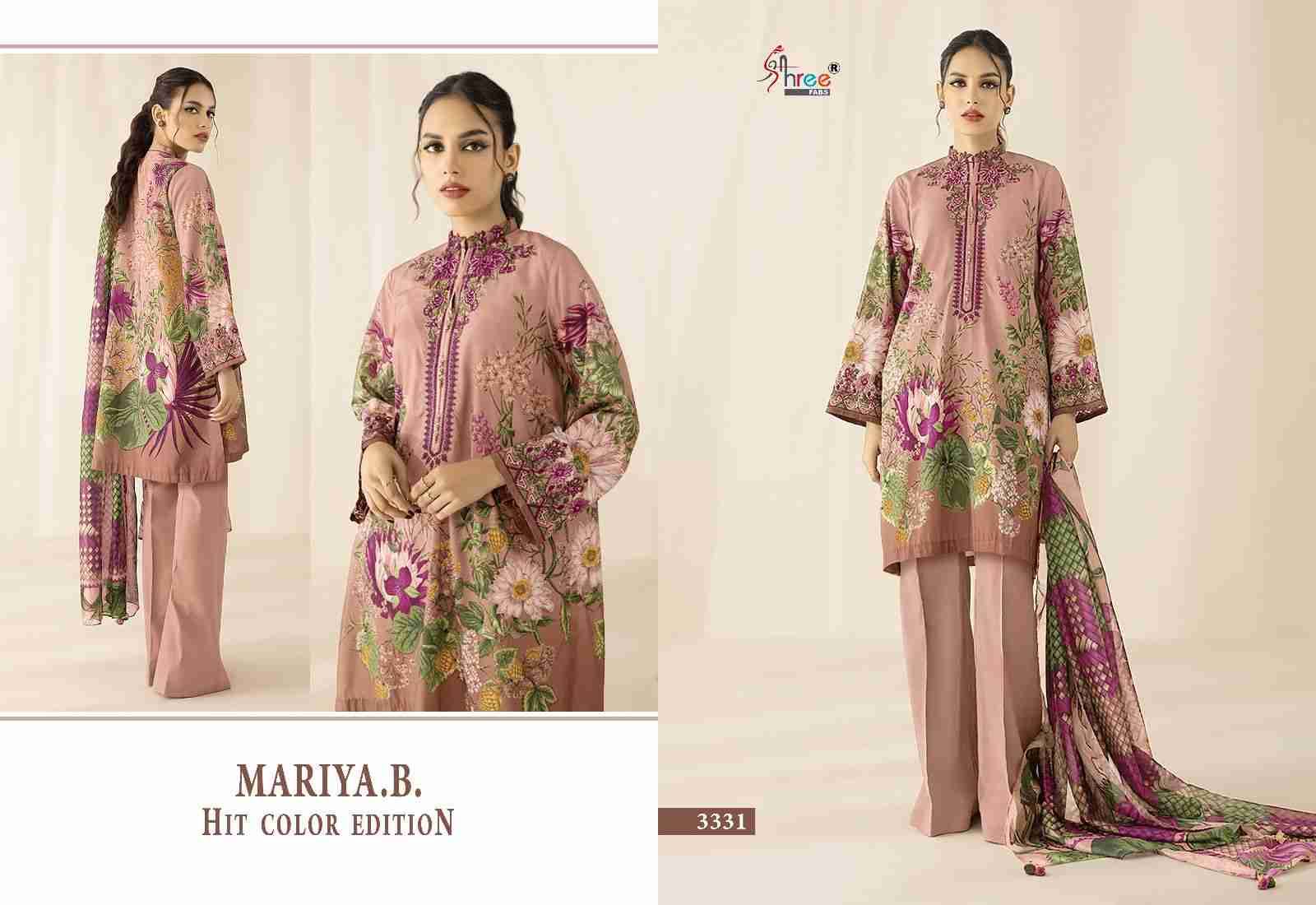 Mariya.B. Hit Color Edition By Shree Fabs 3331-A To 3331-D Series Beautiful Pakistani Suits Colorful Stylish Fancy Casual Wear & Ethnic Wear Pure Cotton Print Embroidered Dresses At Wholesale Price