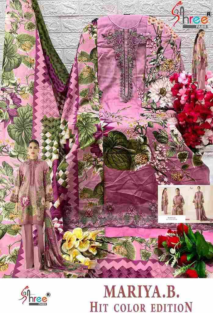 Mariya.B. Hit Color Edition By Shree Fabs 3331-A To 3331-D Series Beautiful Pakistani Suits Colorful Stylish Fancy Casual Wear & Ethnic Wear Pure Cotton Print Embroidered Dresses At Wholesale Price