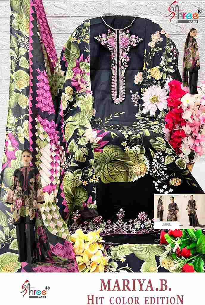 Mariya.B. Hit Color Edition By Shree Fabs 3331-A To 3331-D Series Beautiful Pakistani Suits Colorful Stylish Fancy Casual Wear & Ethnic Wear Pure Cotton Print Embroidered Dresses At Wholesale Price