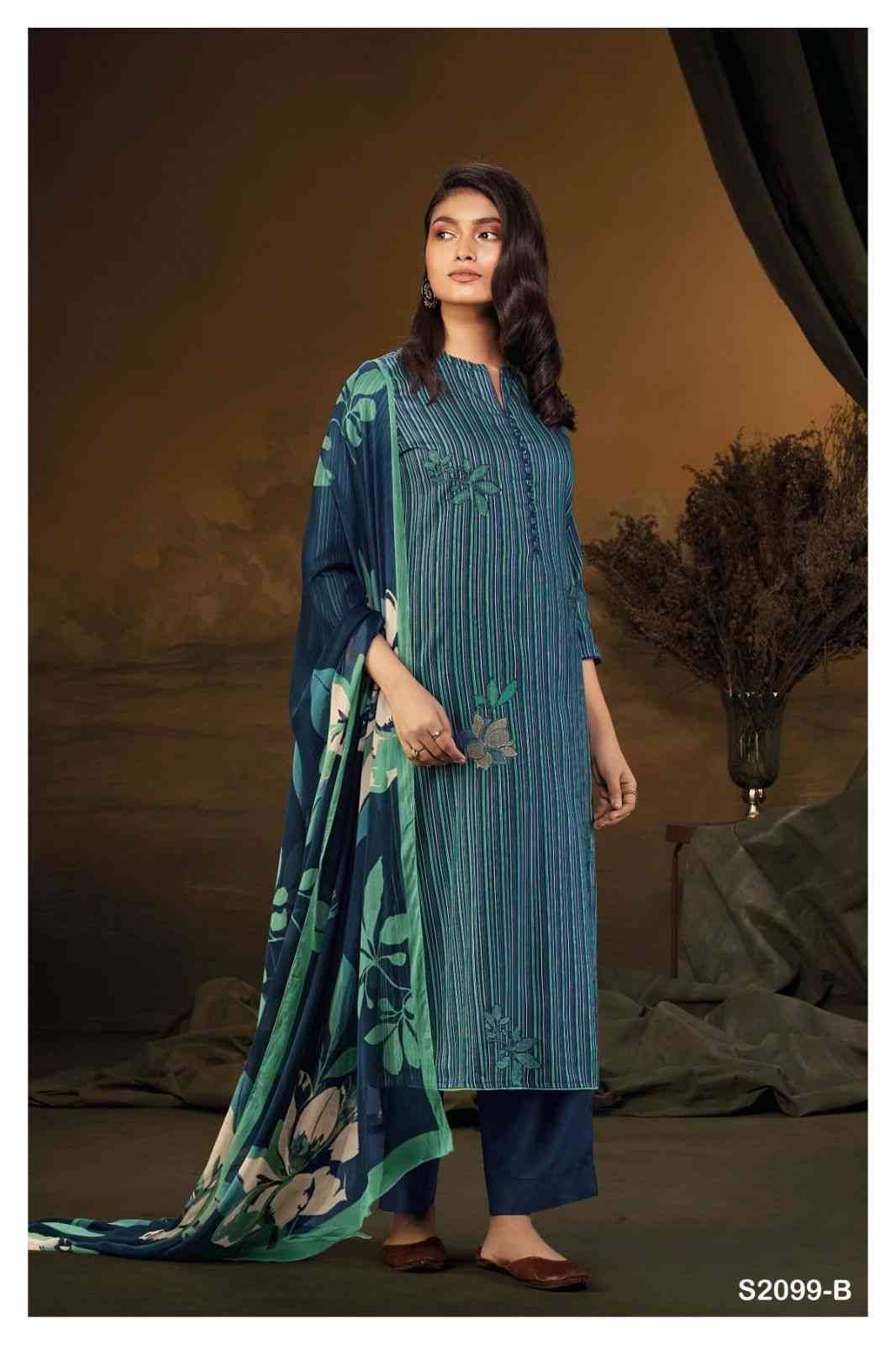 Vanji-2099 By Ganga Fashion 2099-A To 2099-D Series Beautiful Festive Suits Colorful Stylish Fancy Casual Wear & Ethnic Wear Pure Pashmina Embroidered Dresses At Wholesale Price
