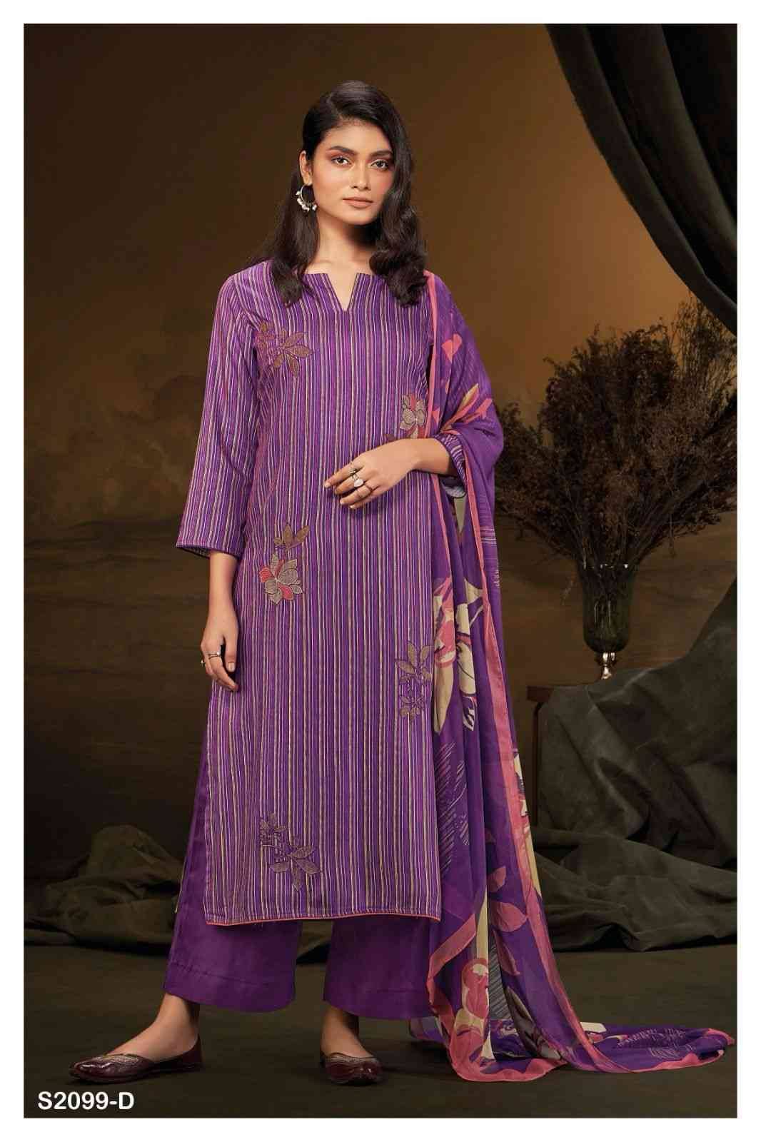 Vanji-2099 By Ganga Fashion 2099-A To 2099-D Series Beautiful Festive Suits Colorful Stylish Fancy Casual Wear & Ethnic Wear Pure Pashmina Embroidered Dresses At Wholesale Price