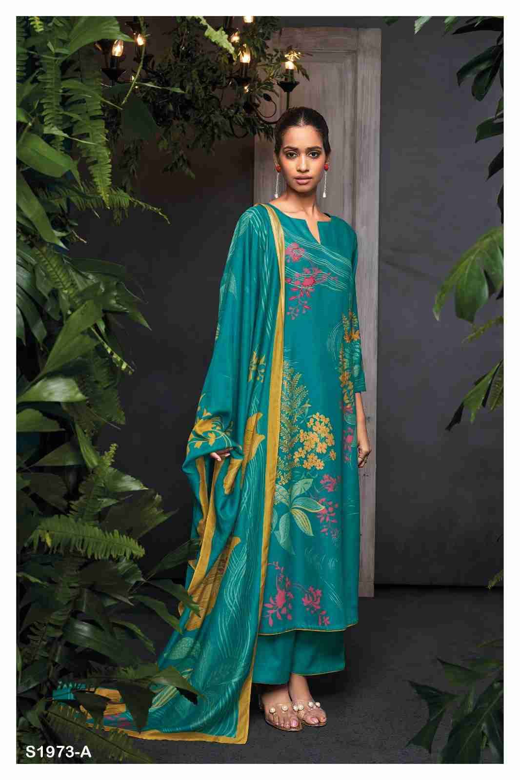 Teya-1973 By Ganga Fashion 1973-A To 1973-D Series Beautiful Festive Suits Colorful Stylish Fancy Casual Wear & Ethnic Wear Pure Pashmina Embroidered Dresses At Wholesale Price