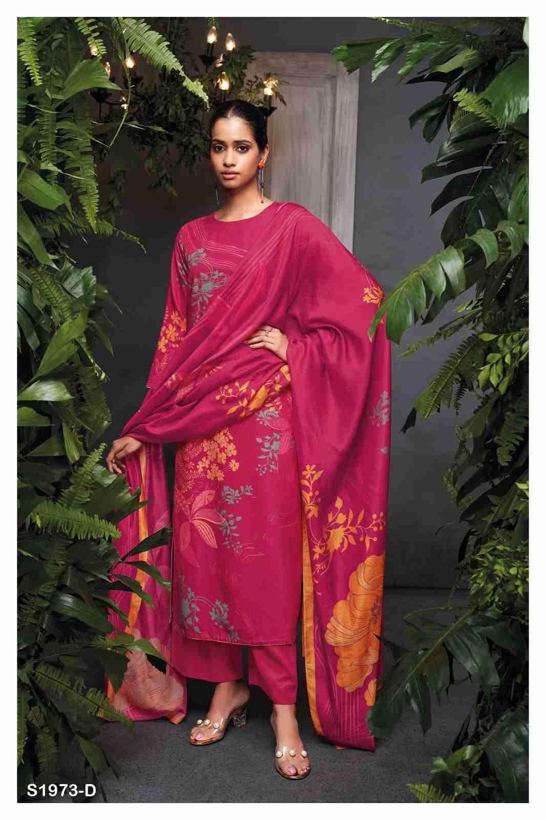 Teya-1973 By Ganga Fashion 1973-A To 1973-D Series Beautiful Festive Suits Colorful Stylish Fancy Casual Wear & Ethnic Wear Pure Pashmina Embroidered Dresses At Wholesale Price