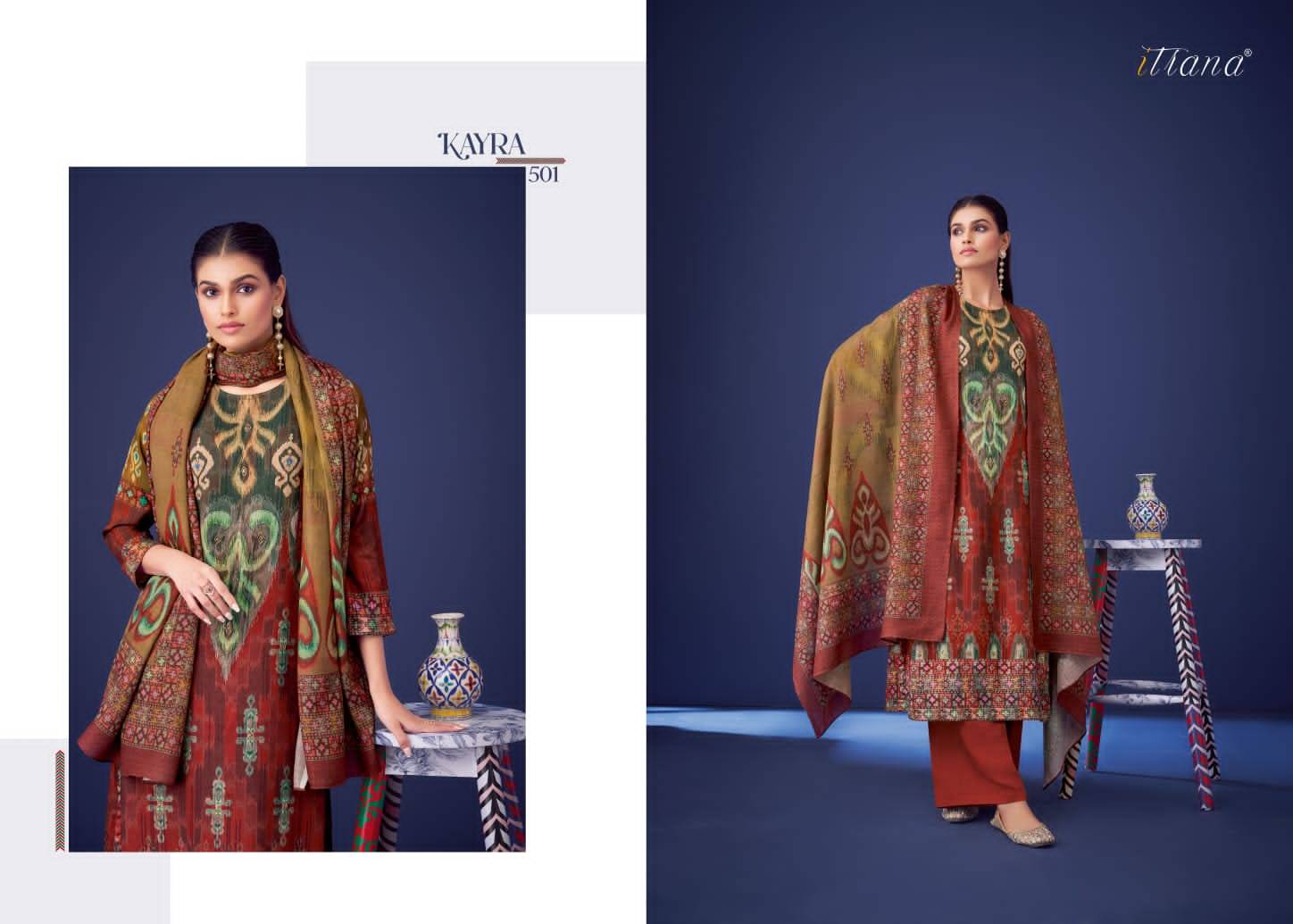 Kayra By Itrana Beautiful Stylish Festive Suits Fancy Colorful Casual Wear & Ethnic Wear & Ready To Wear Staple Twill Print Dresses At Wholesale Price