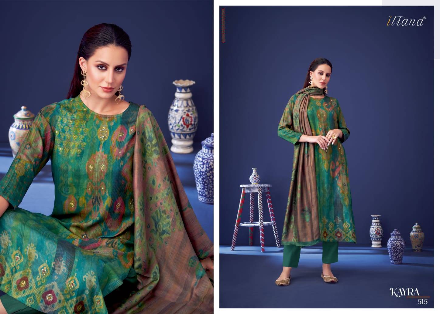 Kayra By Itrana Beautiful Stylish Festive Suits Fancy Colorful Casual Wear & Ethnic Wear & Ready To Wear Staple Twill Print Dresses At Wholesale Price