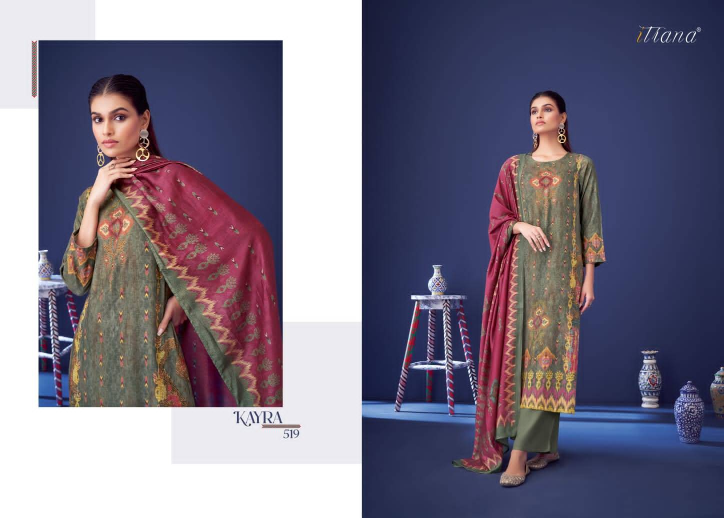 Kayra By Itrana Beautiful Stylish Festive Suits Fancy Colorful Casual Wear & Ethnic Wear & Ready To Wear Staple Twill Print Dresses At Wholesale Price