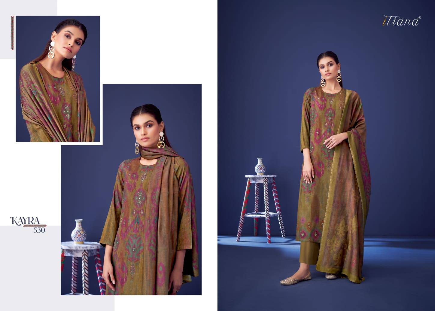 Kayra By Itrana Beautiful Stylish Festive Suits Fancy Colorful Casual Wear & Ethnic Wear & Ready To Wear Staple Twill Print Dresses At Wholesale Price