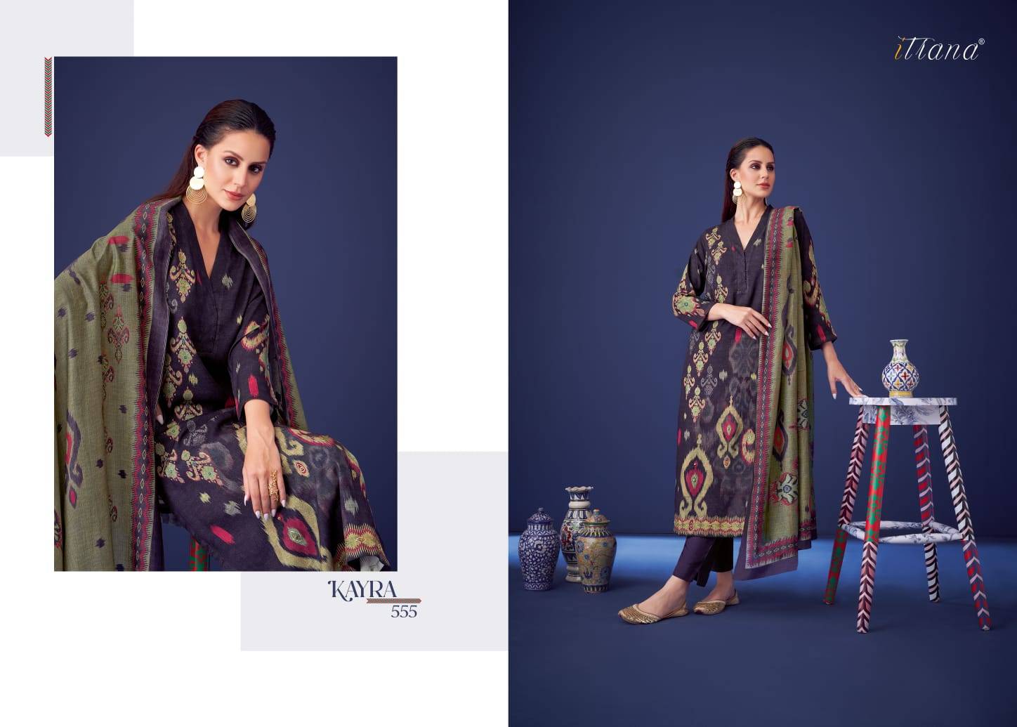 Kayra By Itrana Beautiful Stylish Festive Suits Fancy Colorful Casual Wear & Ethnic Wear & Ready To Wear Staple Twill Print Dresses At Wholesale Price