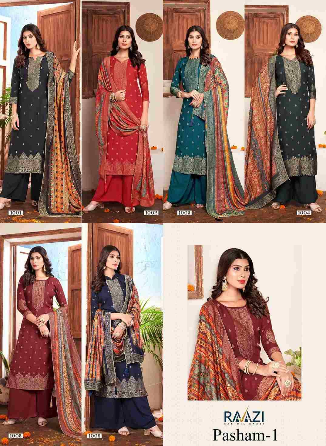 Pasham Vol-1 By Rama Fashion 1001 To 1006 Series Beautiful Stylish Festive Suits Fancy Colorful Casual Wear & Ethnic Wear & Ready To Wear Pure Viscose Pashmia Jacquard Dresses At Wholesale Price