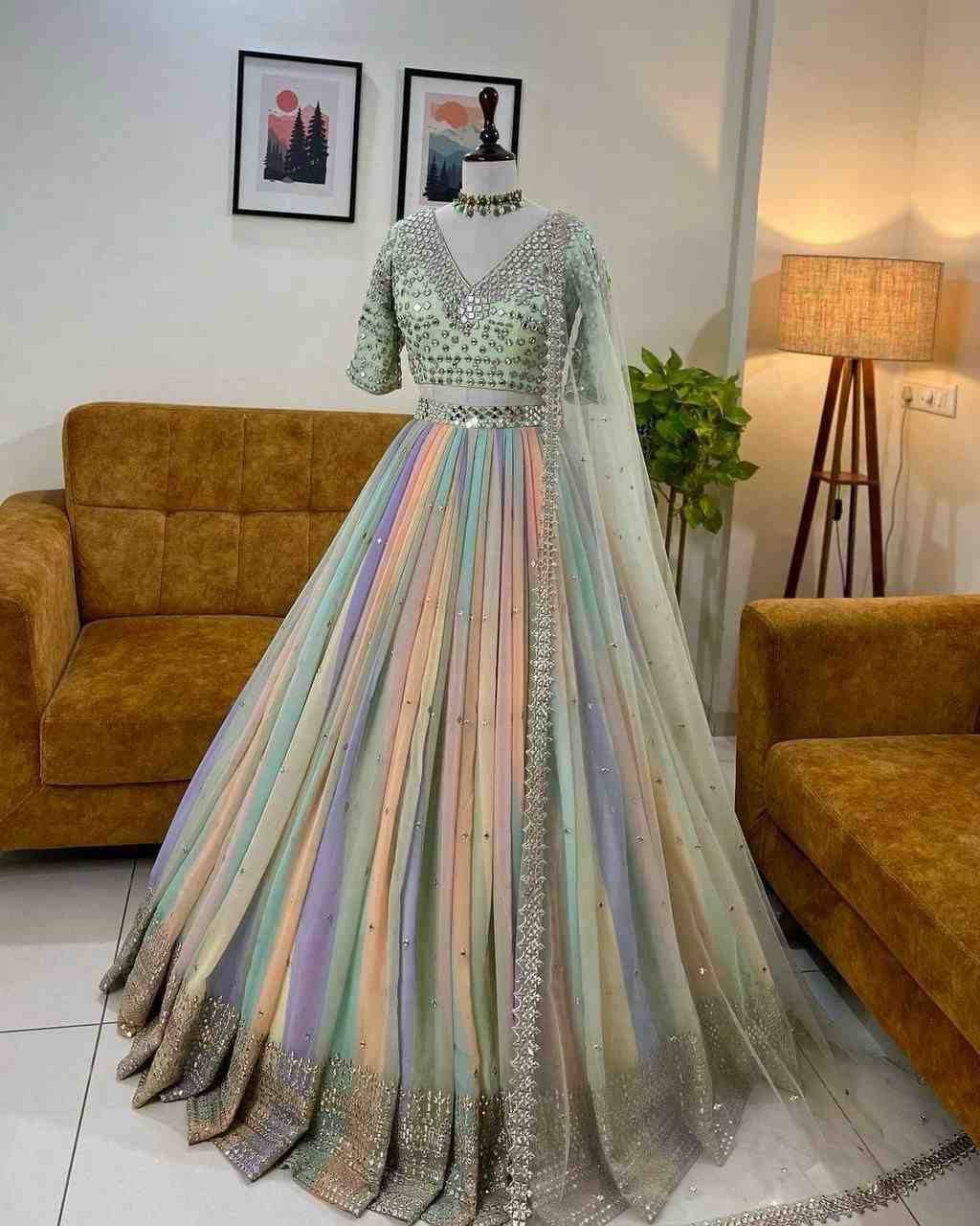 D-169 By Fashid Wholesale Designer Beautiful Festive Collection Occasional Wear & Party Wear Faux Georgette Lehengas At Wholesale Price