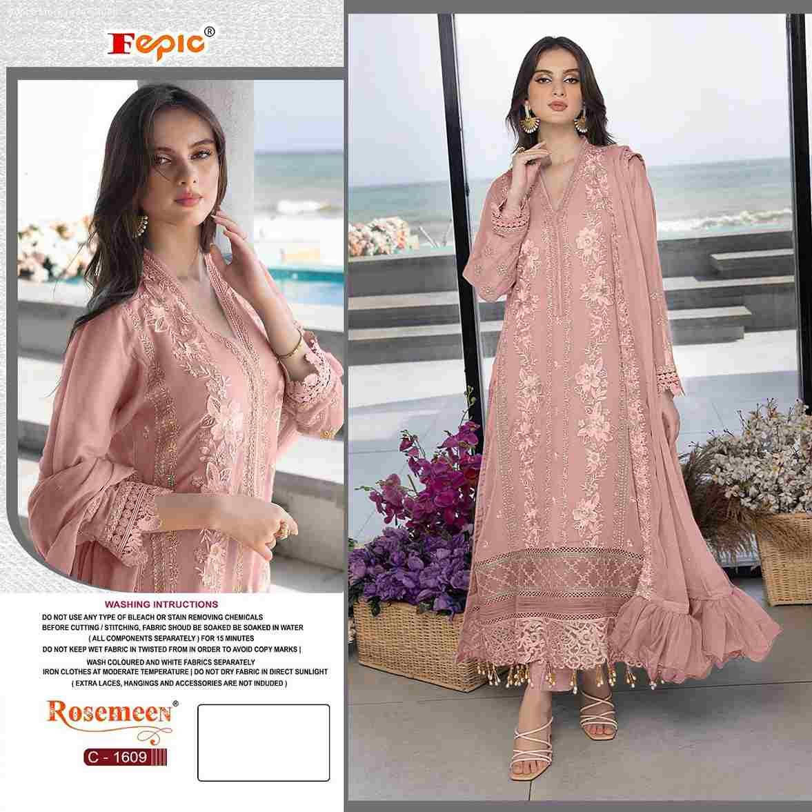 Fepic 1609 Colours By Fepic 1609-A To 1609-C Series Designer Pakistani Suits Beautiful Fancy Colorful Stylish Party Wear & Occasional Wear Georgette Embroidered Dresses At Wholesale Price