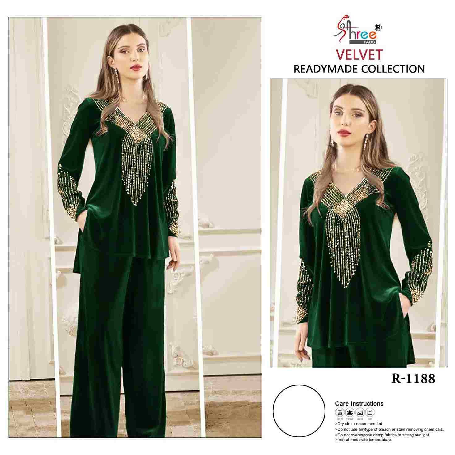 Shree Fabs Hit Design R-1188 Colours By Shree Fabs 1188-A To 1188-C Series Designer Stylish Fancy Colorful Beautiful Party Wear & Ethnic Wear Collection Velvet Co-Ord At Wholesale Price