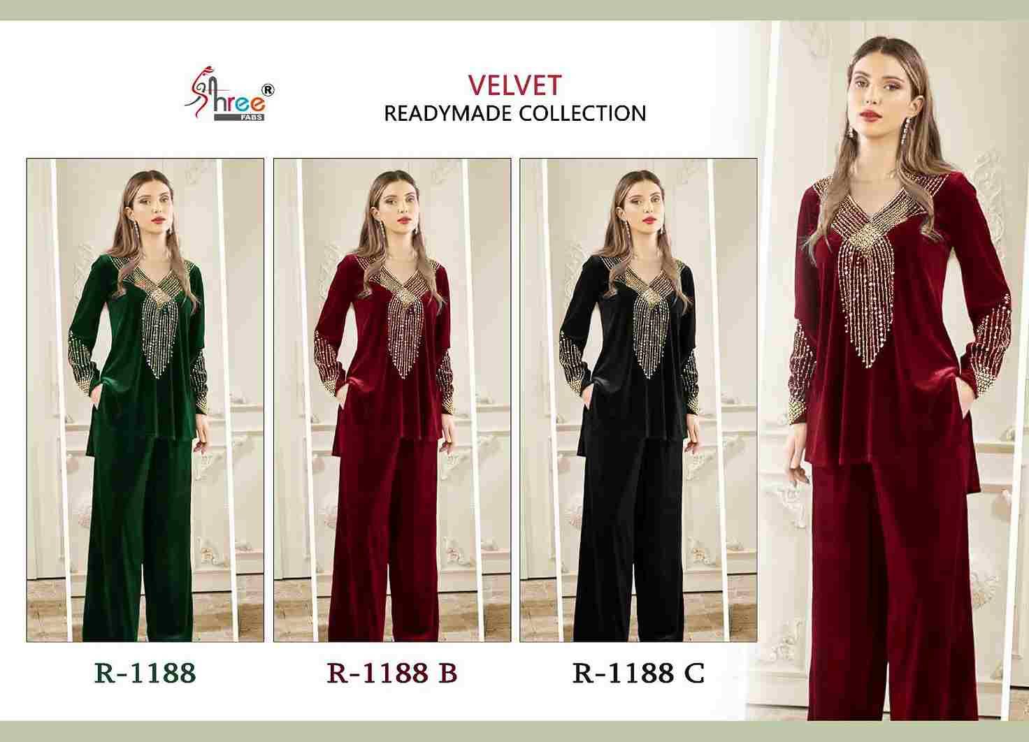 Shree Fabs Hit Design R-1188 Colours By Shree Fabs 1188-A To 1188-C Series Designer Stylish Fancy Colorful Beautiful Party Wear & Ethnic Wear Collection Velvet Co-Ord At Wholesale Price