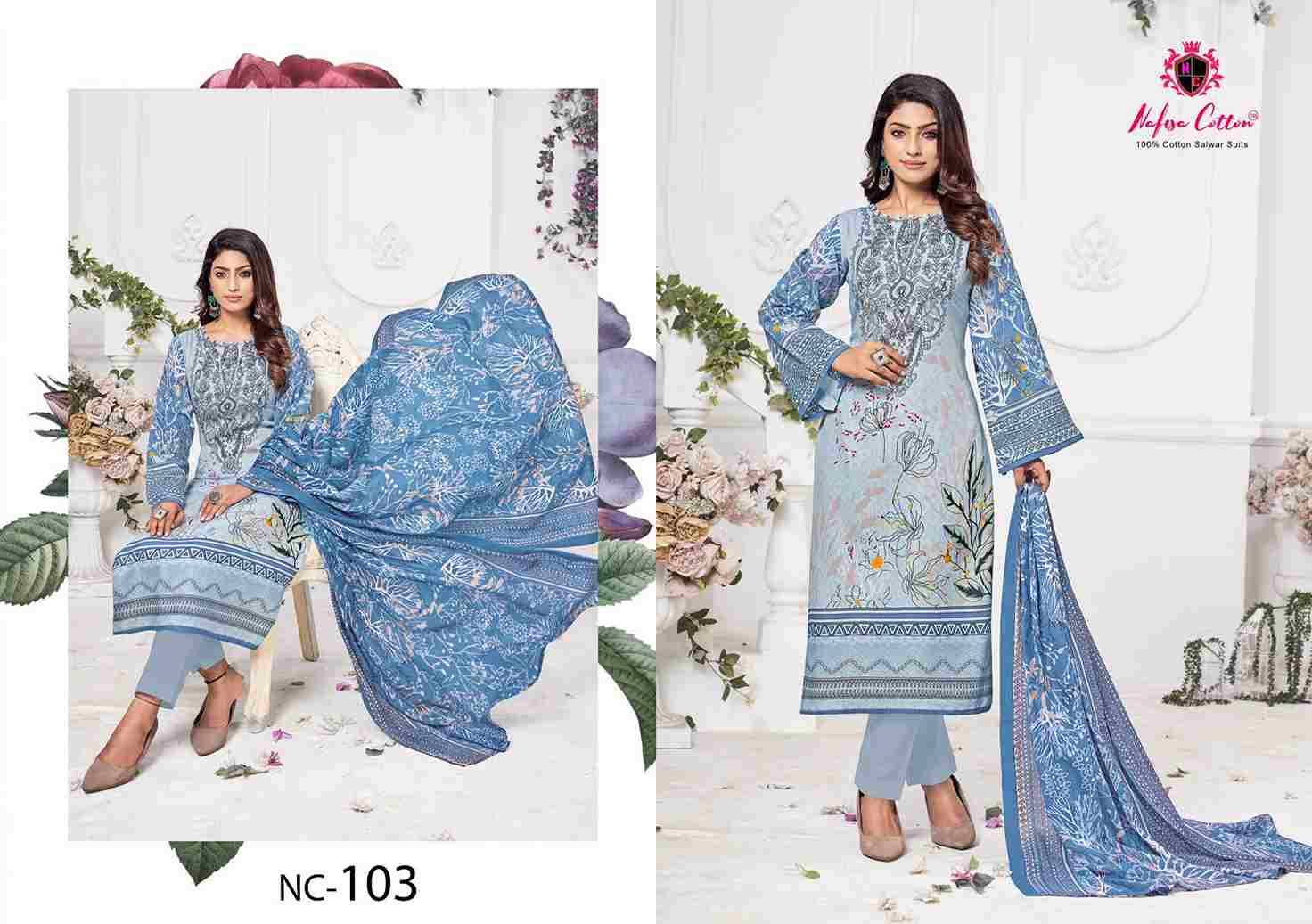 Andaaz By Nafisa Cotton 101 To 106 Series Beautiful Suits Colorful Stylish Fancy Casual Wear & Ethnic Wear Pure Cotton Print Dresses At Wholesale Price