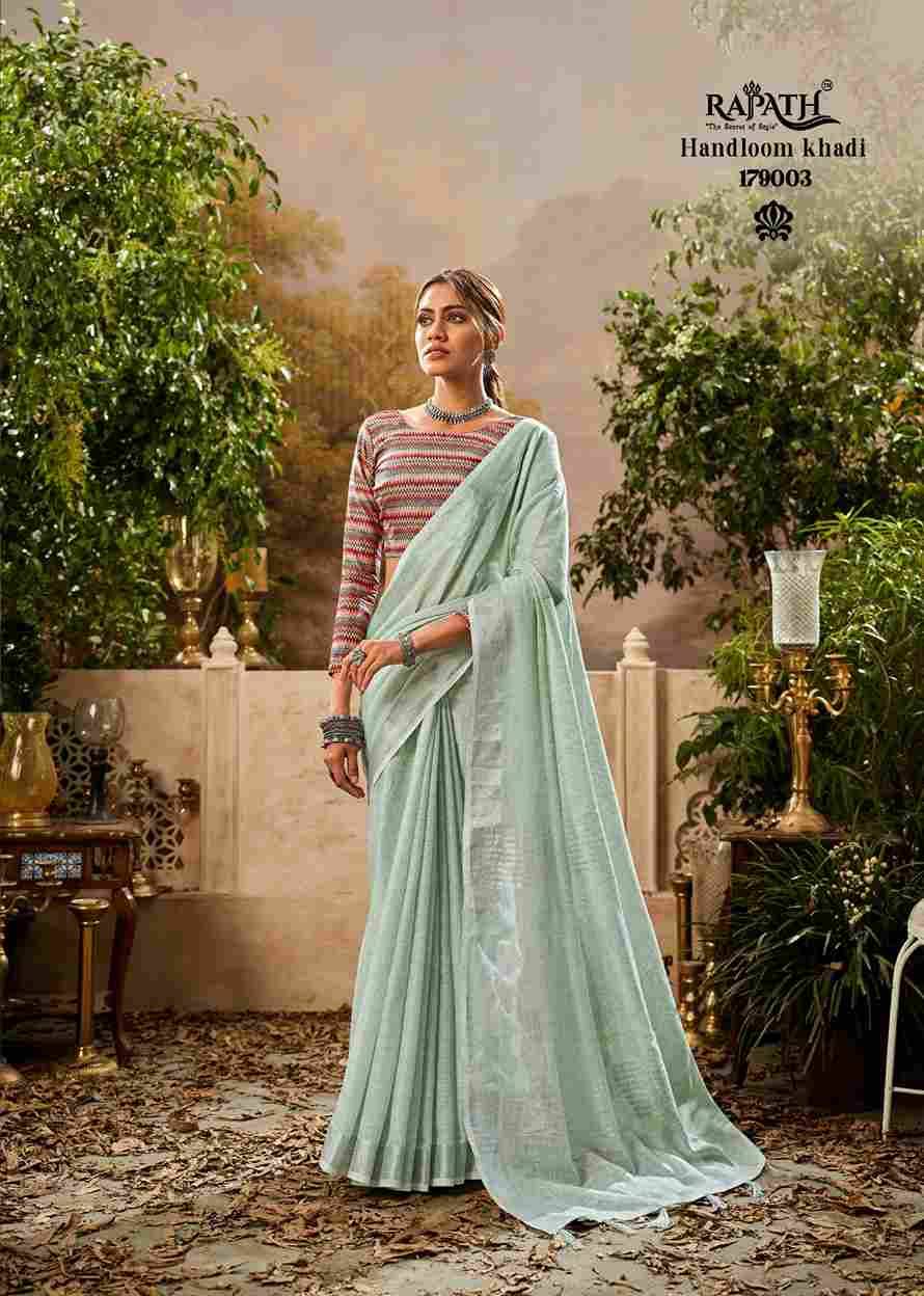 Indrani Cotton By Rajpath 179001 To 179006 Series Indian Traditional Wear Collection Beautiful Stylish Fancy Colorful Party Wear & Occasional Wear Khadi Linen Sarees At Wholesale Price