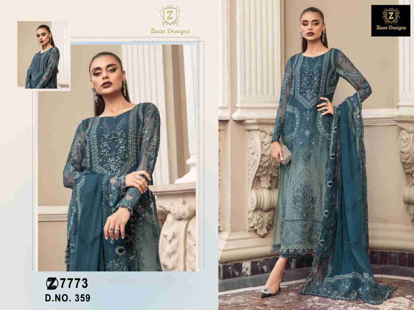 Ziaaz Designs Hit Design 359 By Ziaaz Designs Designer Pakistani Suits Beautiful Stylish Fancy Colorful Party Wear & Occasional Wear Cambric Cotton With Embroidery Dresses At Wholesale Price