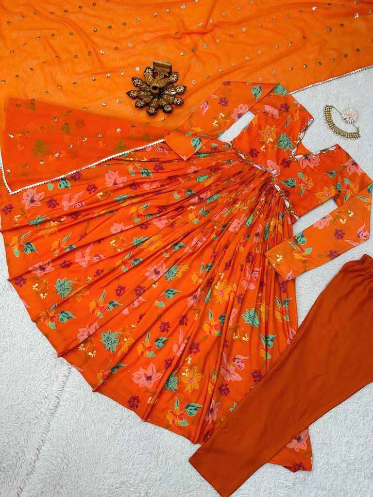 K-1375 By Fashid Wholesale Beautiful Stylish Anarkali Suits Fancy Colorful Casual Wear & Ethnic Wear & Ready To Wear Muslin Print Dresses At Wholesale Price