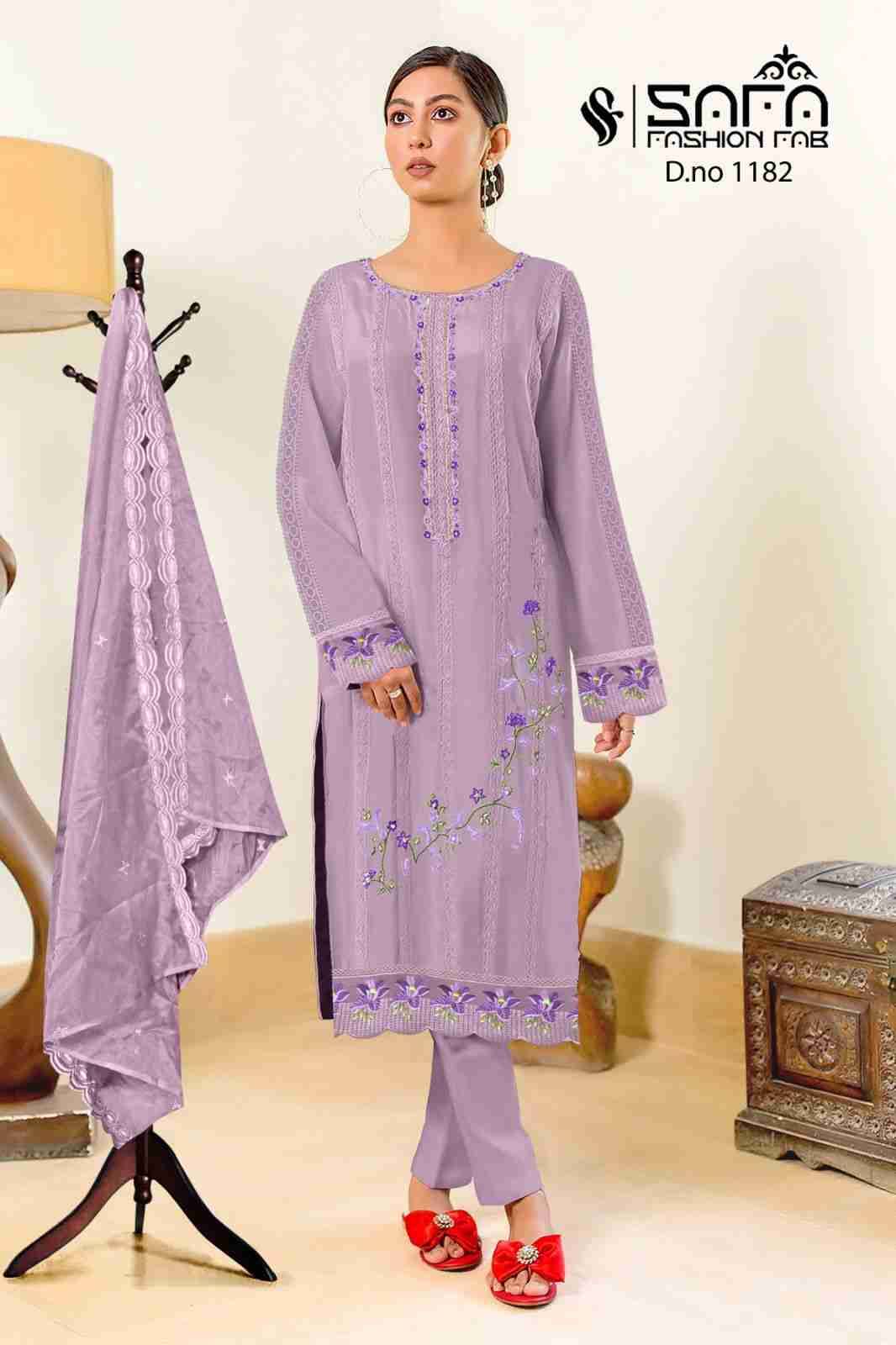 Safa 1182 Colours By Safa Fashion 1182-A To 1182-C Series Beautiful Stylish Pakistani Suits Fancy Colorful Casual Wear & Ethnic Wear & Ready To Wear Heavy Georgette Embroidered Dresses At Wholesale Price