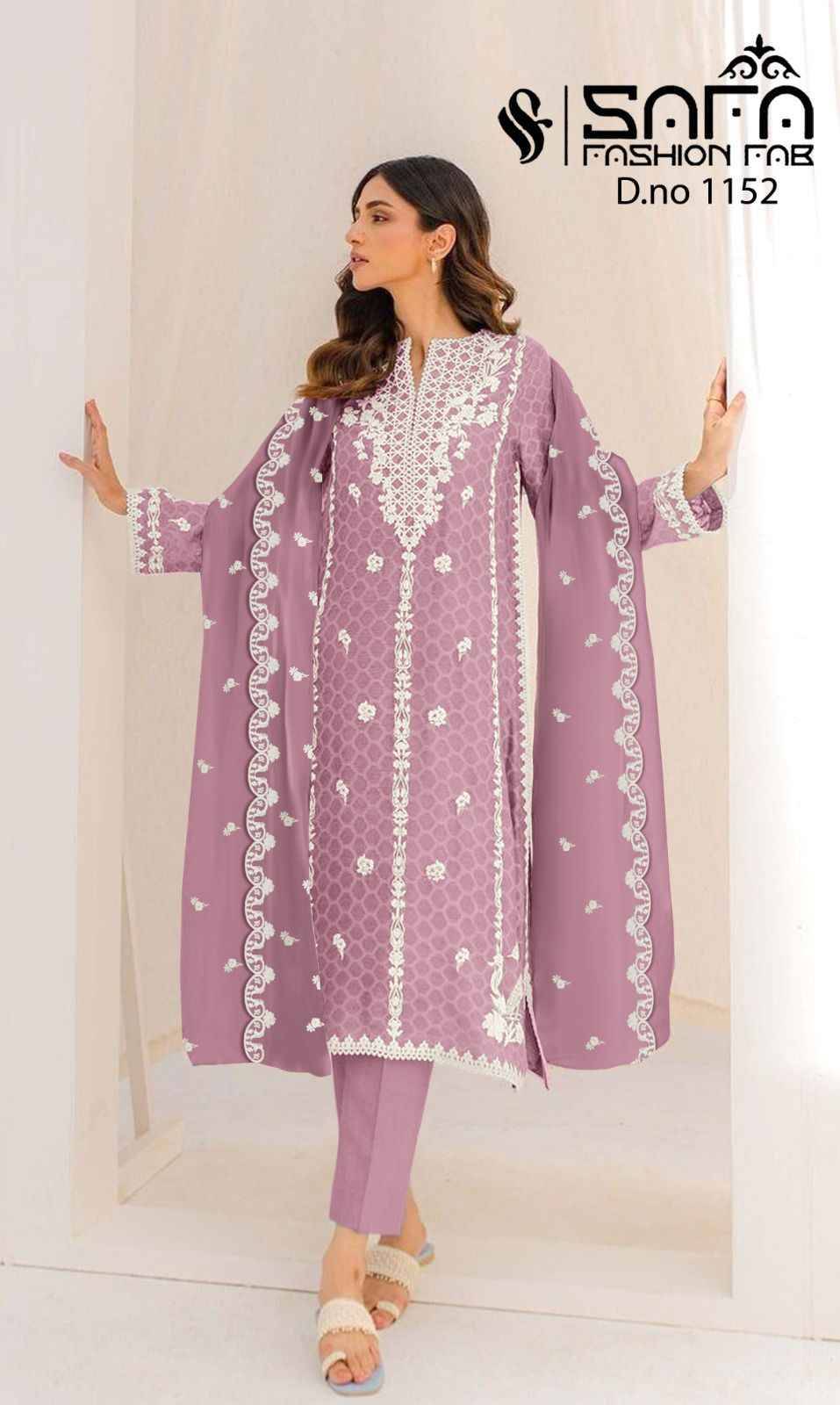 Safa 1152 Colours By Safa Fashion 1152-A To 1152-C Series Beautiful Stylish Pakistani Suits Fancy Colorful Casual Wear & Ethnic Wear & Ready To Wear Heavy Georgette Embroidered Dresses At Wholesale Price
