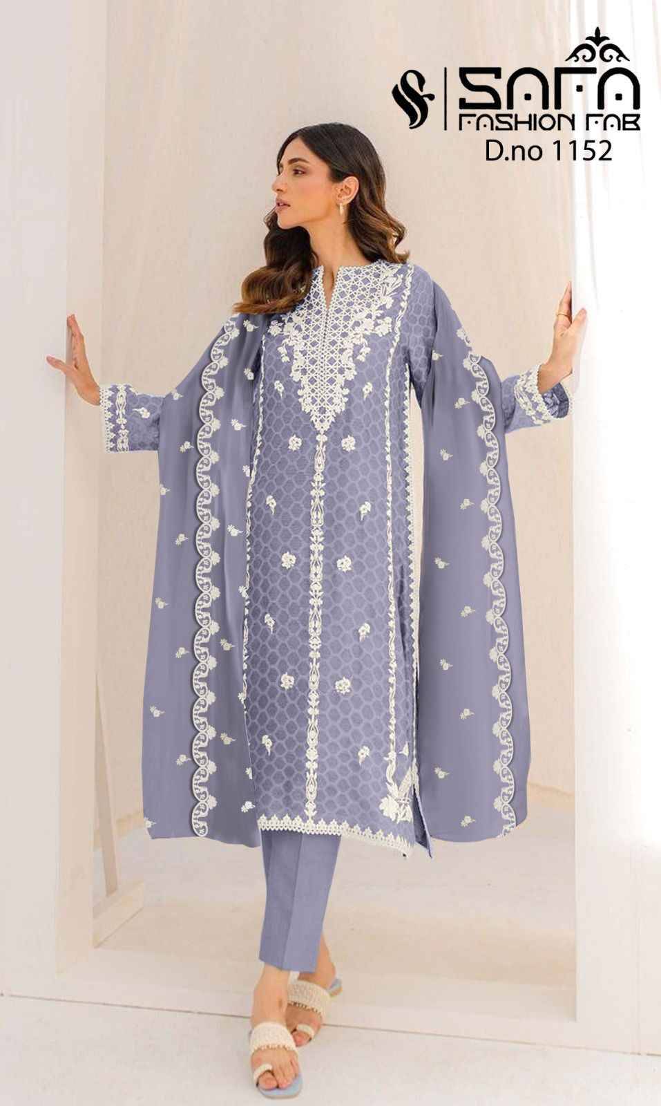 Safa 1152 Colours By Safa Fashion 1152-A To 1152-C Series Beautiful Stylish Pakistani Suits Fancy Colorful Casual Wear & Ethnic Wear & Ready To Wear Heavy Georgette Embroidered Dresses At Wholesale Price