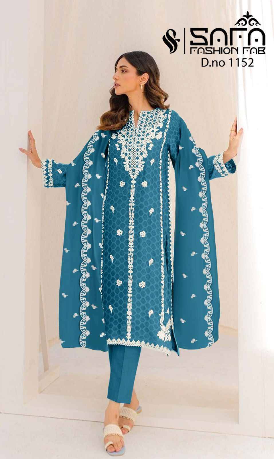 Safa 1152 Colours By Safa Fashion 1152-A To 1152-C Series Beautiful Stylish Pakistani Suits Fancy Colorful Casual Wear & Ethnic Wear & Ready To Wear Heavy Georgette Embroidered Dresses At Wholesale Price