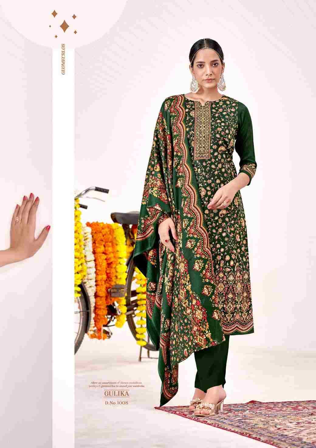 Gulika By Roli Moli 1001 To 1008 Series Beautiful Stylish Festive Suits Fancy Colorful Casual Wear & Ethnic Wear & Ready To Wear Pure Pashmina Print Dresses At Wholesale Price