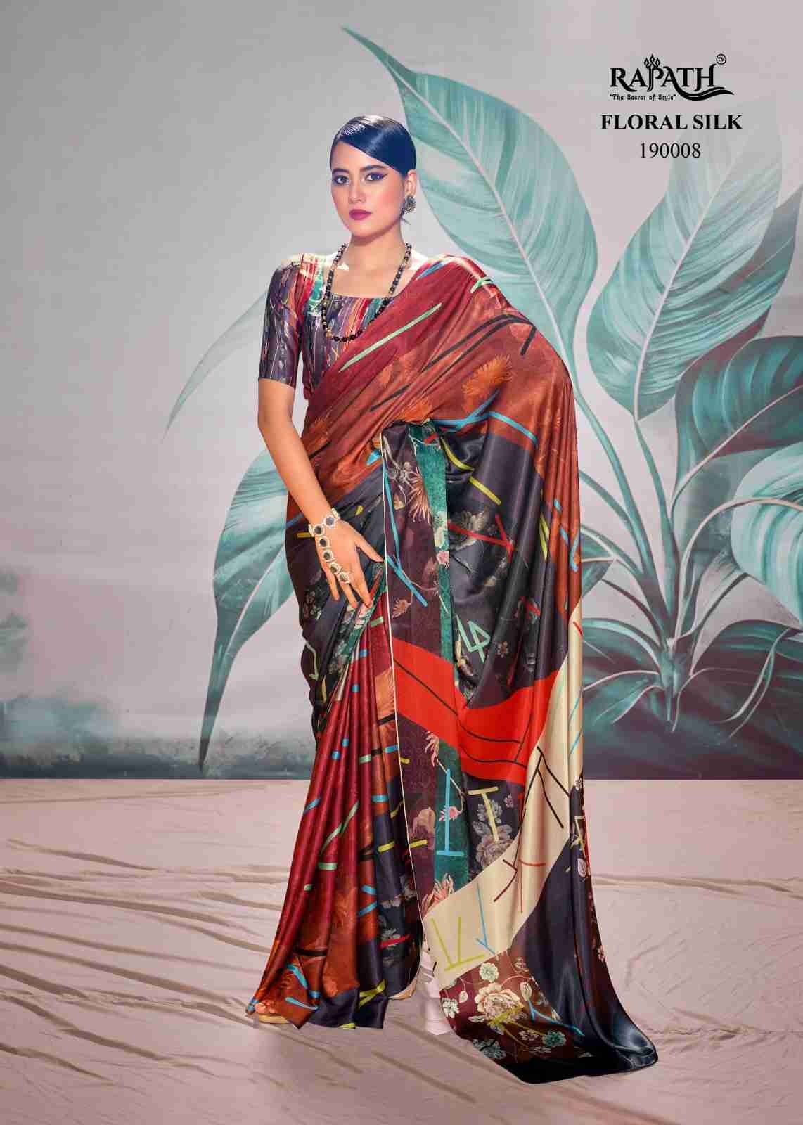 Patang By Rajpath 190001 To 190008 Series Indian Traditional Wear Collection Beautiful Stylish Fancy Colorful Party Wear & Occasional Wear Crepe Satin Sarees At Wholesale Price