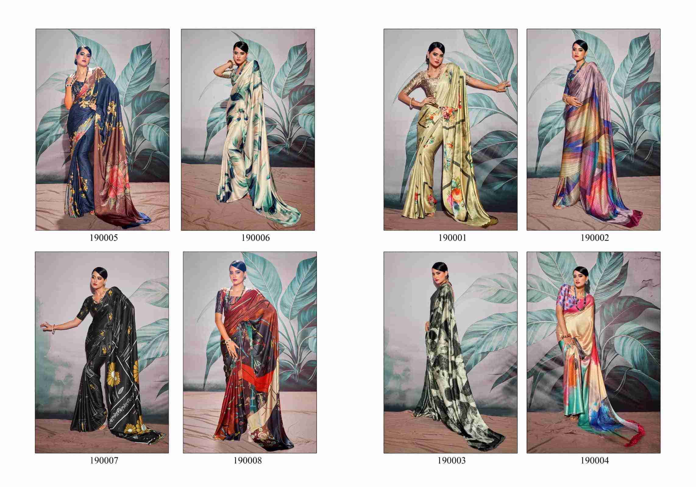 Patang By Rajpath 190001 To 190008 Series Indian Traditional Wear Collection Beautiful Stylish Fancy Colorful Party Wear & Occasional Wear Crepe Satin Sarees At Wholesale Price